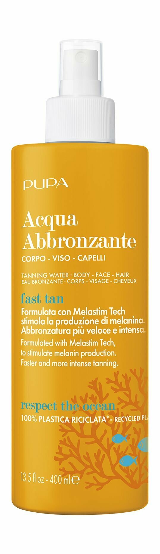 PUPA Спрей для усиления загара для тела, лица и волос Tanning Water, 400 мл