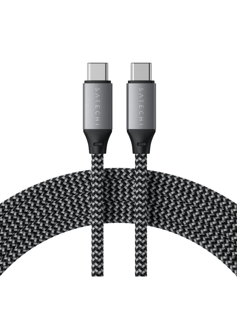 Кабель Satechi Type C to Type C 5A PD 100W в оплетке 2м, цвет серый (ST-TCC2MM)
