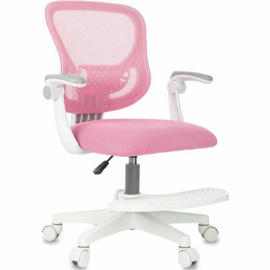 Кресло детское Бюрократ Burokids 3 розовый сетка/ткань крестов. пластик подст. для ног пластик белый