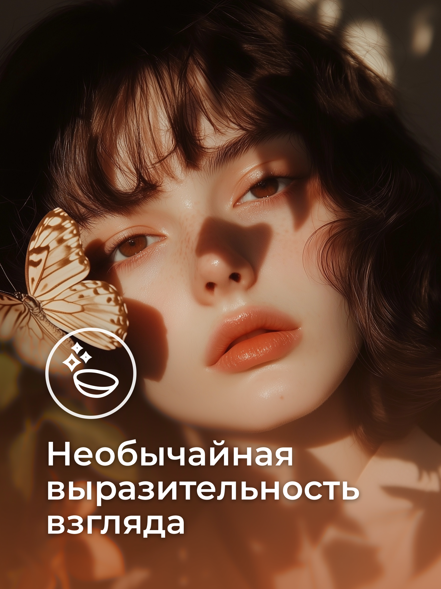 Изображение Цветные контактные линзы Офтальмикс Butterfly 3-тоновые (2 линзы) -6.00 R 8.6 Hazel (Мускатный орех)