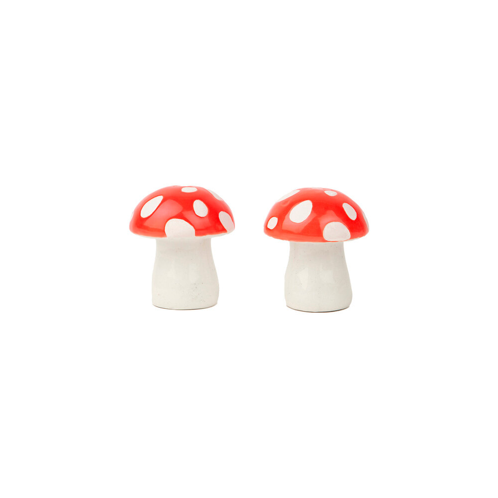 Набор из керамических солонки и перечницы Doiy Amanita, белый/красный, серия Для кухни, DYSPEAMRE