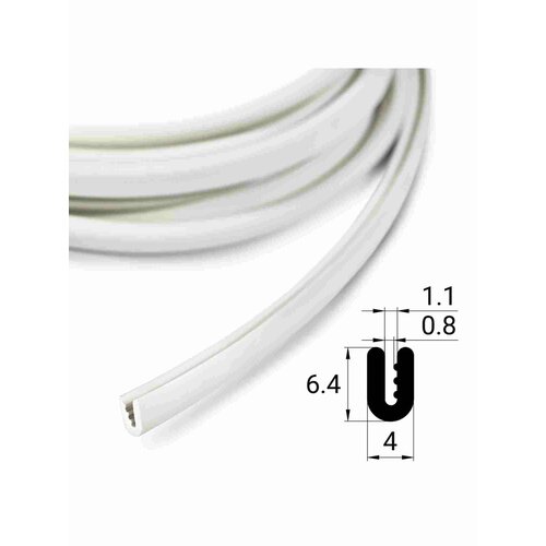 Уплотнитель П-образный U-образный резиновый belais 3 метра белый belais 23139 464₽