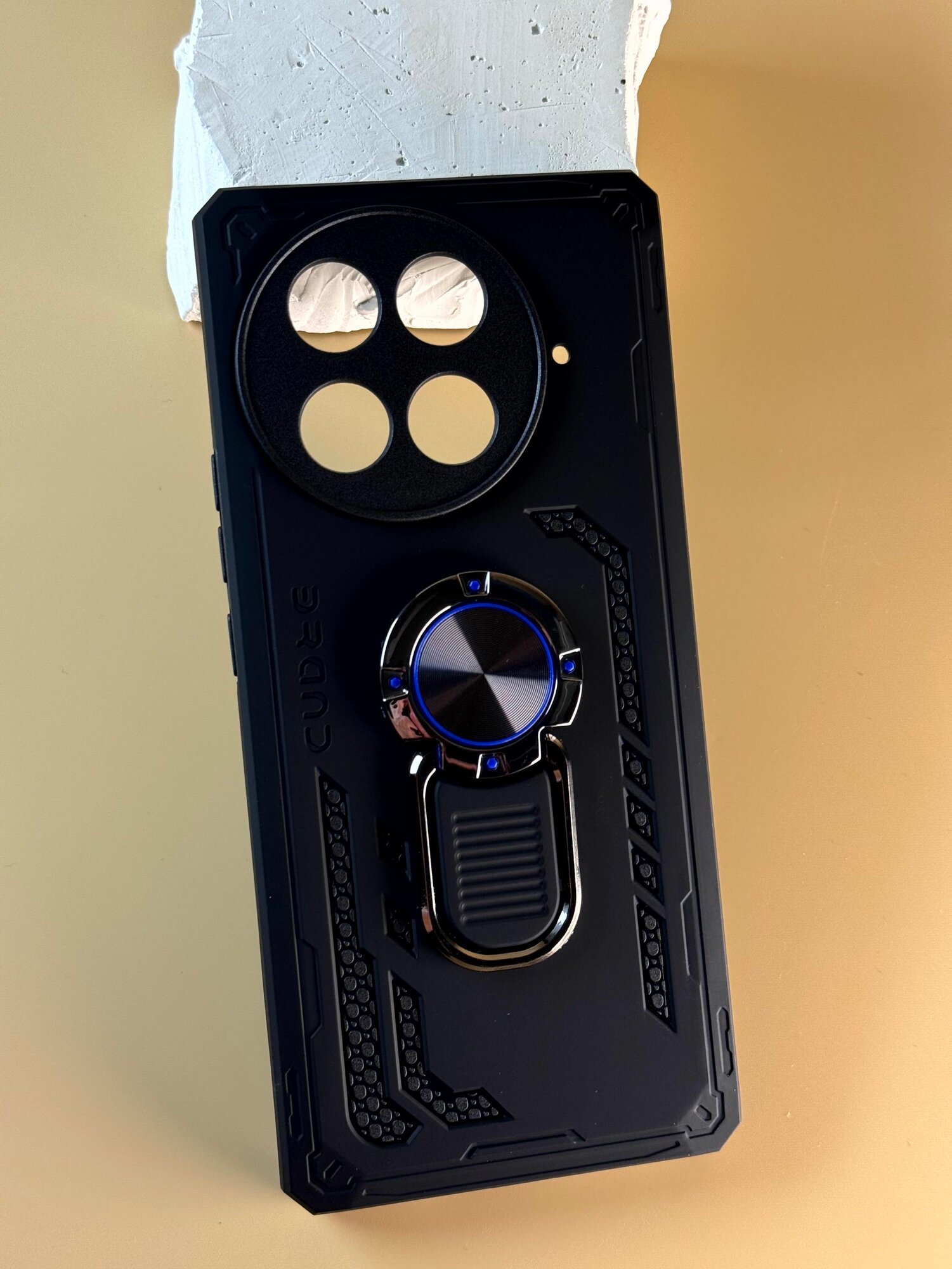Чехол на Tecno Camon 30S/ 30S PRO / Чехол на Техно Камон 30С/30С Про противоударный, ударопрочный, усиленный с кольцом, черный — фото 1