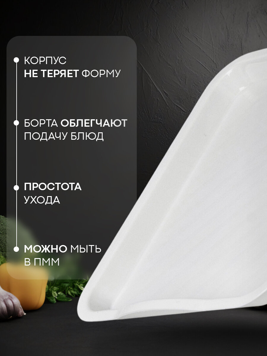 Изображение Поднос IDEA, 25×29 см, универсальный, пластик, прямоугольный, белый