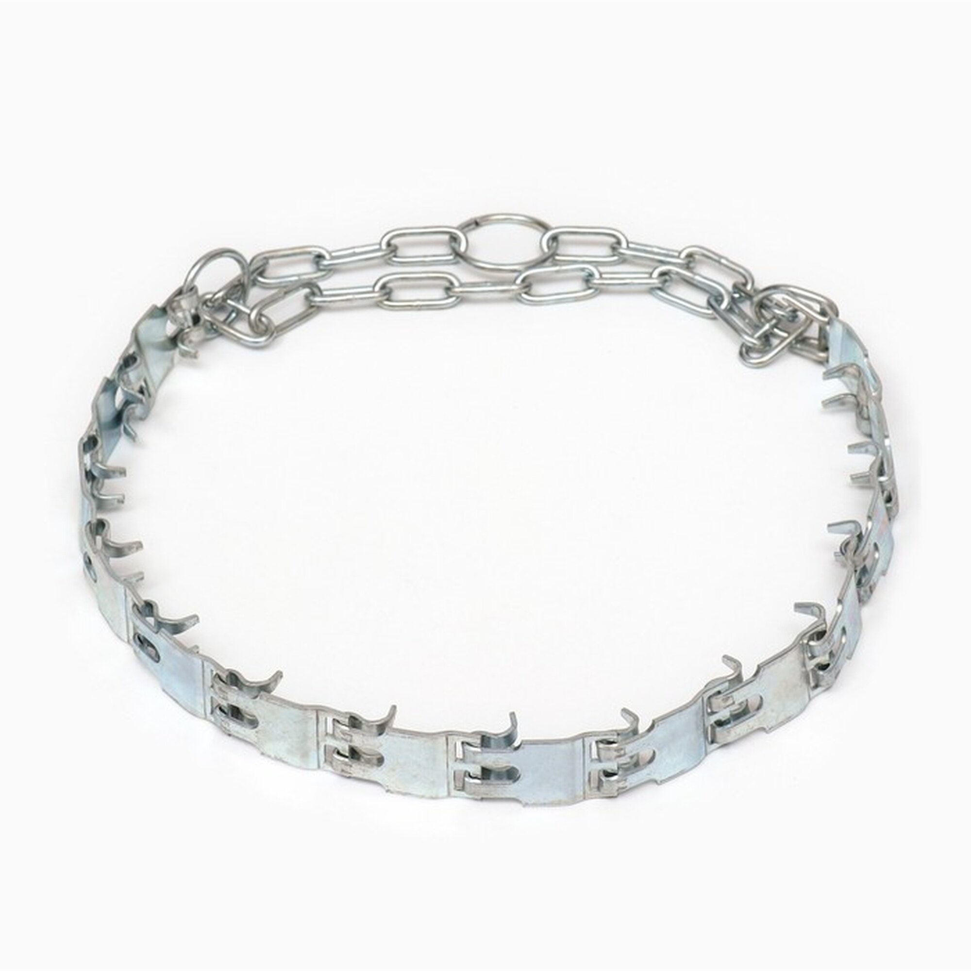 Ошейник Сима-ленд строгий пластинчатый 25 см ОШ 50-65 см серебристый