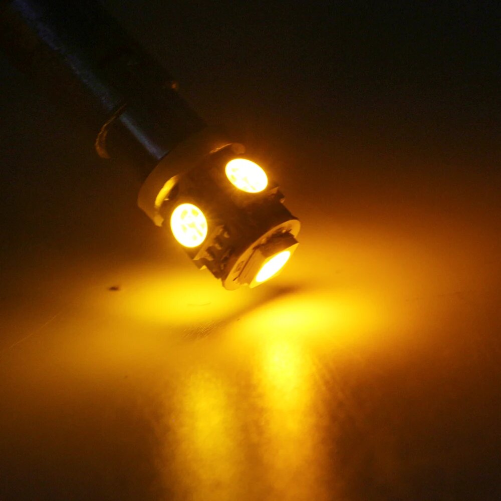 10 шт. DC 12 В 24 В T11 T4W BA9S W6W 5050 5 SMD светодиодная лампа для автомобиля грузовика чтения карт индикатор приборной панели внешний парковочный габаритный сигнальный светильник YELLOW DC 24V