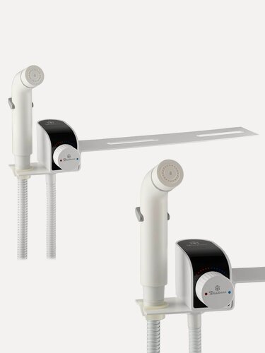 Изображение товара Гигиенический душ со смесителем с креплением на унитаз, цвет белый матовый