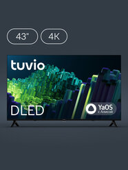 43” Телевизор Tuvio 4К ULTRA HD DLED Frameless на платформе YaOS, TD43UFBHH11, черный