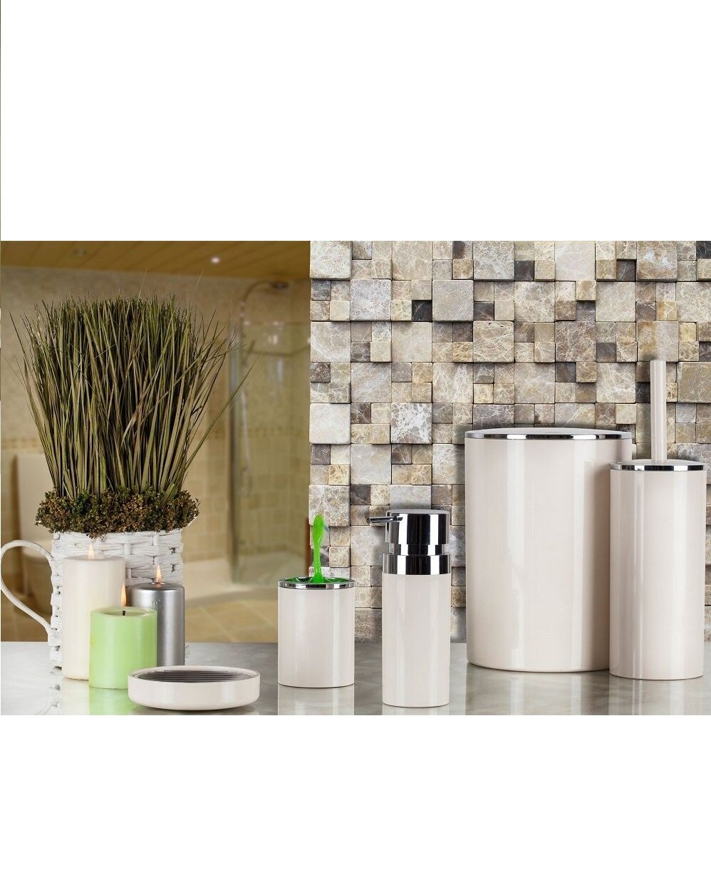 Туалетный ершик Primanova, бежевый, пластик, с подставкой, 11x11x35см — фото 1