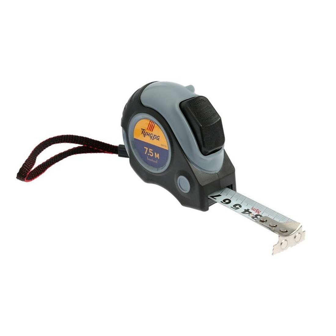 Рулетка тундра двухкомпонентный корпус автостоп магнитный зацеп 7.5 м х 25 мм
