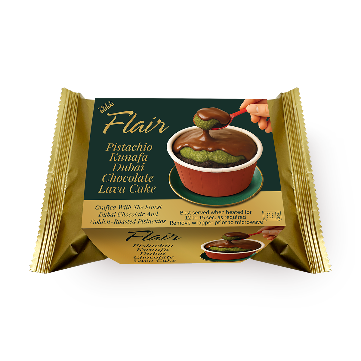 Пирожное Flair "Дубайское", с фисташковой начинкой, кунафой, 60 грамм