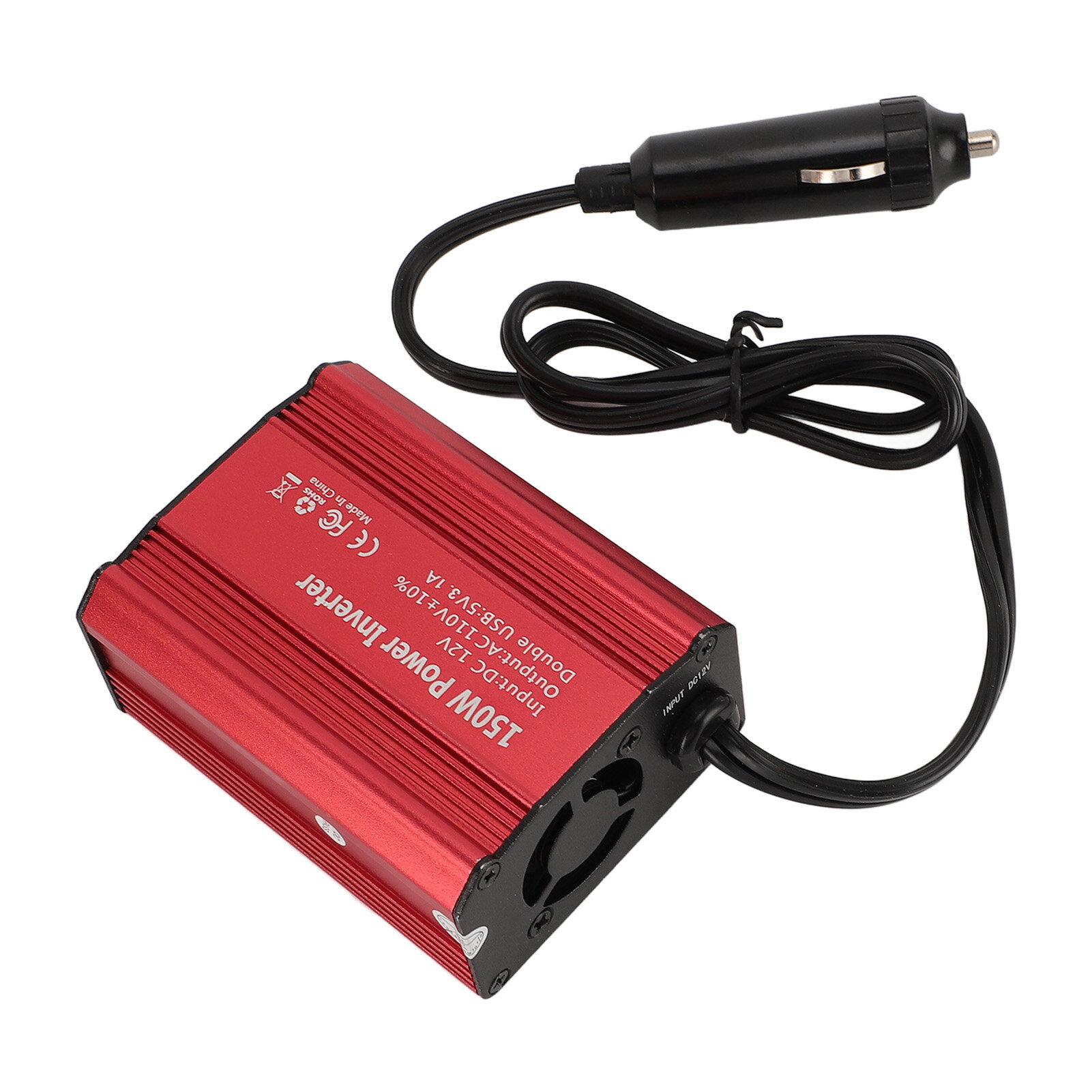 Инвертор питания для автомобиля 150W с двумя USB 2.1A и 1A, для зарядки устройств, DC 12V до 110V