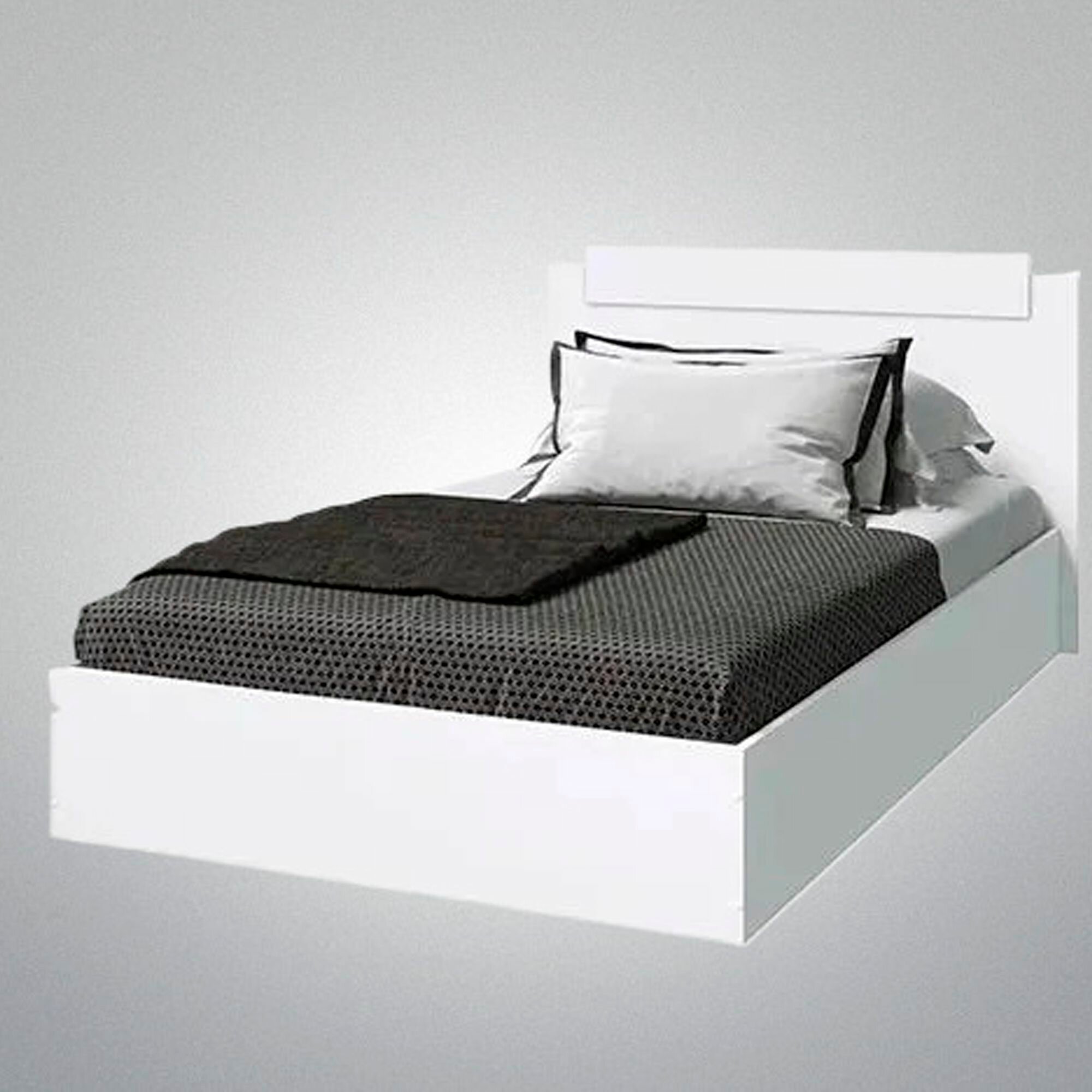 Кровать полутороспальная "ЭКО" 120х200 Белый гладкий, подростковая для подростка мальчика и девочки, напольная, детская