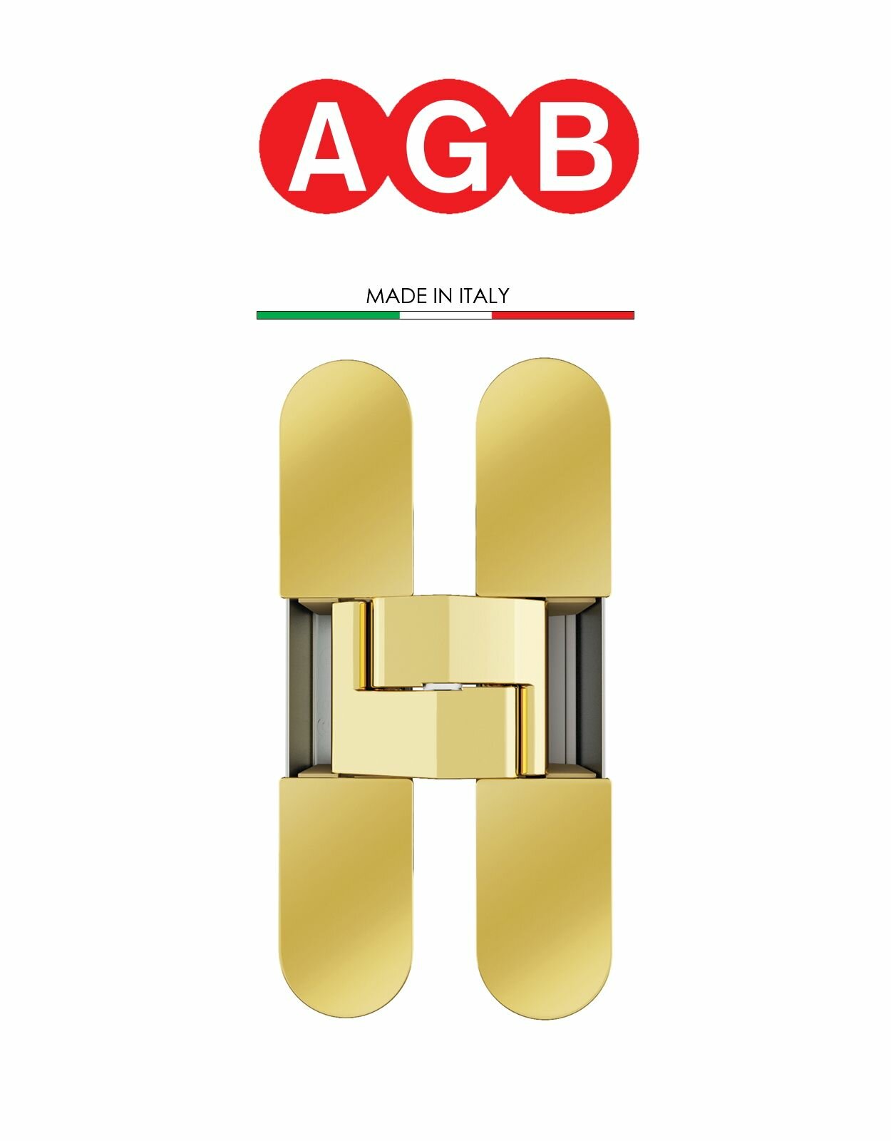 Петля скрытой установки AGB ECLIPSE 3 0  E30200 02 03  полированная латунь  комплект накладок