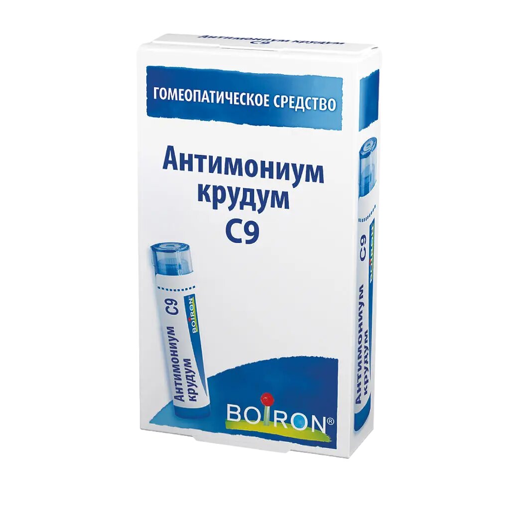 Антимониум крудум C9 гранулы гомеопатические 4 г 1 шт