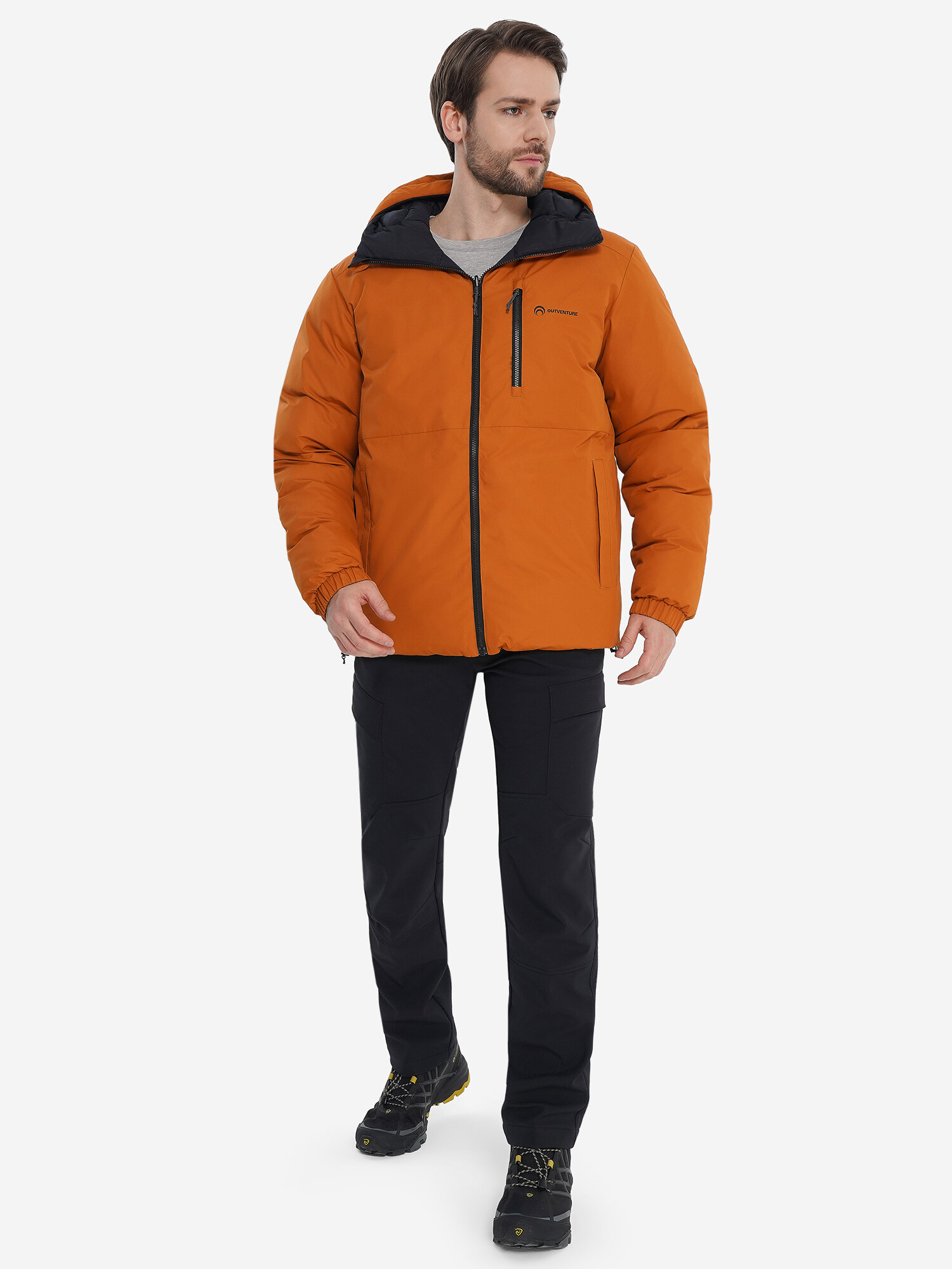 Пуховик OUTVENTURE, размер 48-50, коричневый — фото 1