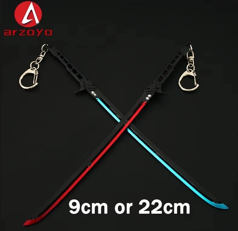 Мини-меч самурая Ar.zoyo для фигурок 1/6 red and blue 22cm