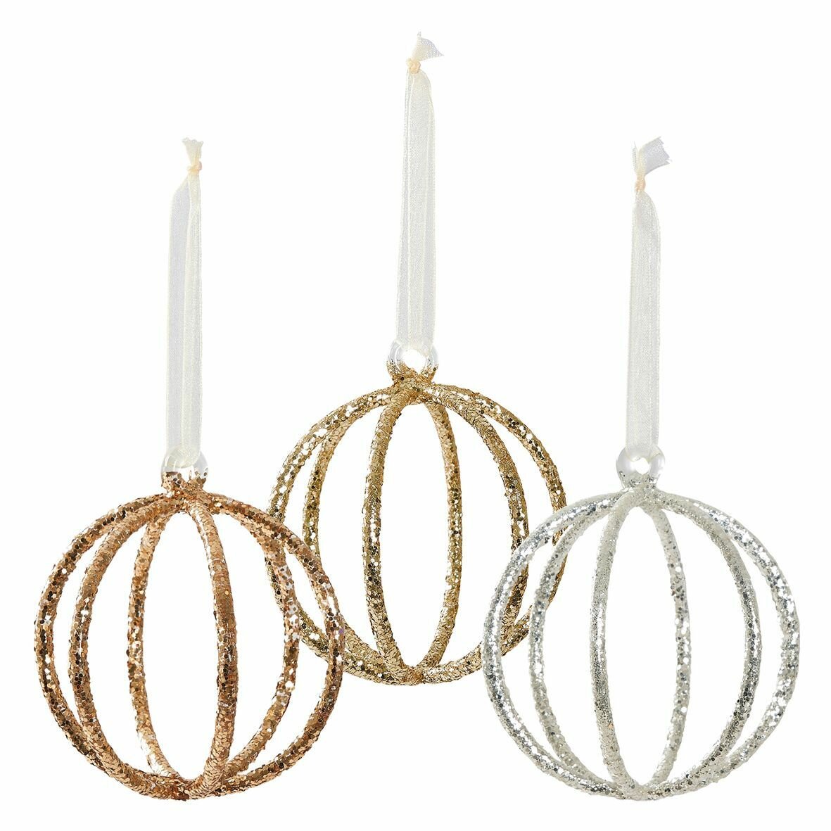 Mathilde M Набор новогодних украшений Три сферы Mathilde M (Три цвета: бронза, золото, серебро)