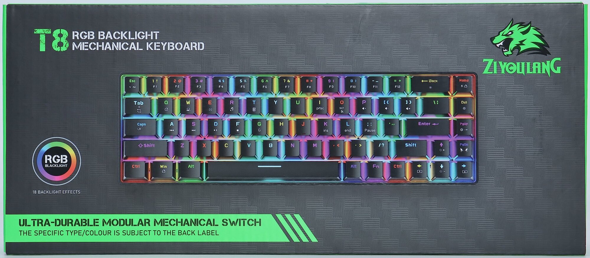 Механическая клавиатура с подсветкой t8 rgb
