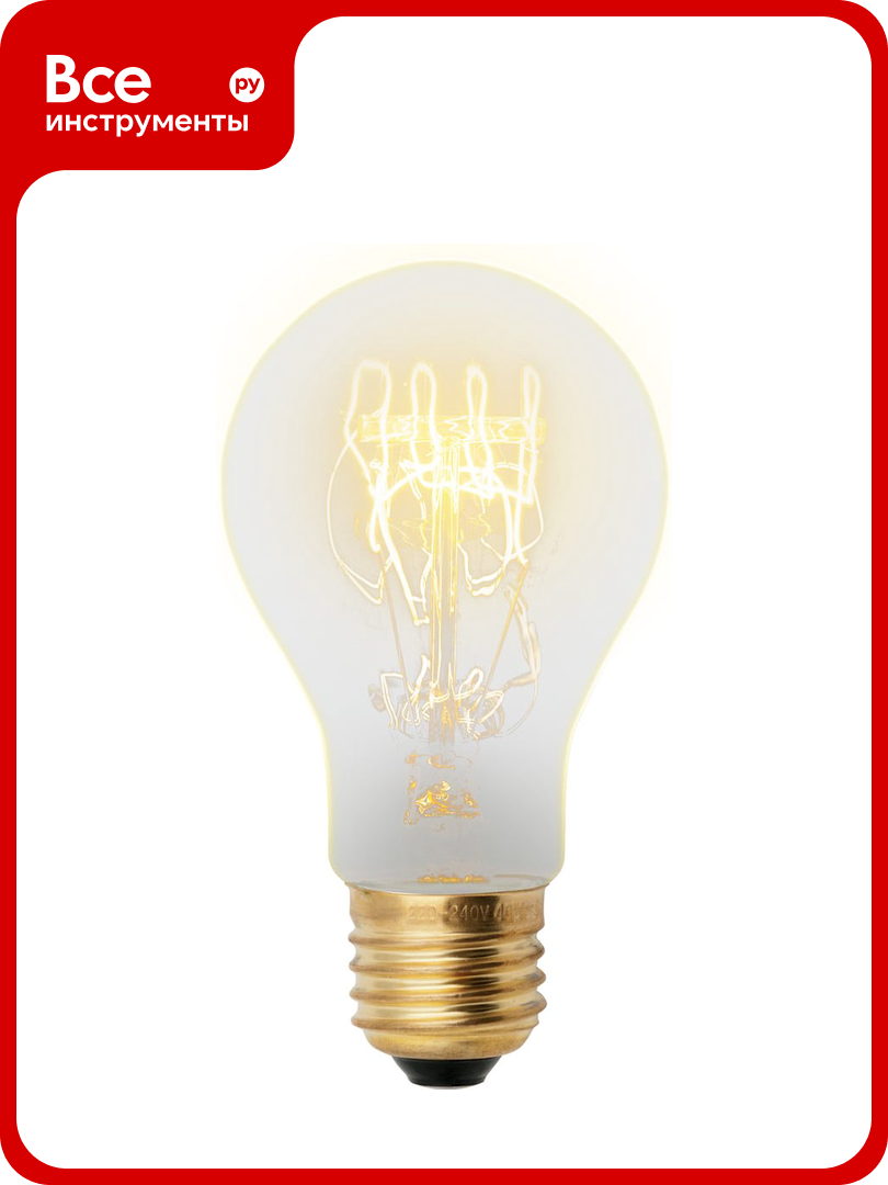 Лампа накаливания Uniel Vintage. Форма A IL-V-A60-60/GOLDEN/E27 SW01 UL-00000476