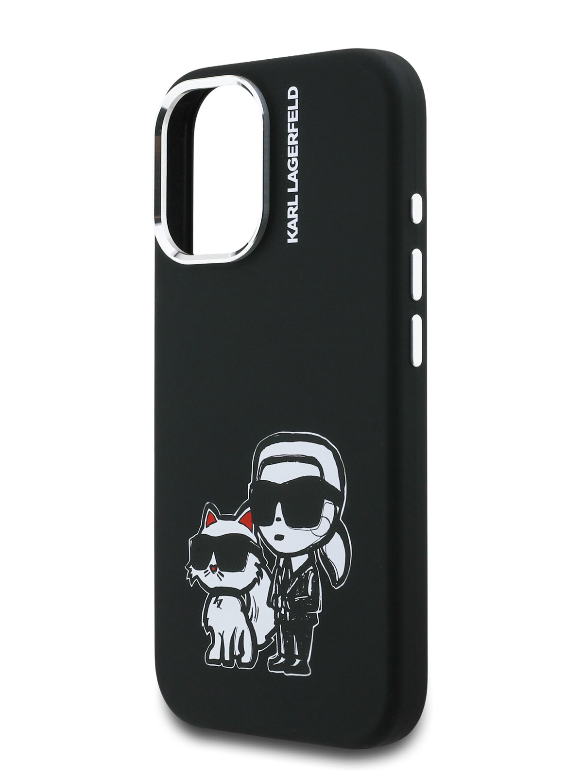 Чехол Karl Lagerfeld для iPhone 16 силиконовый Liquid Silicone с магнитами MagSafe, черный