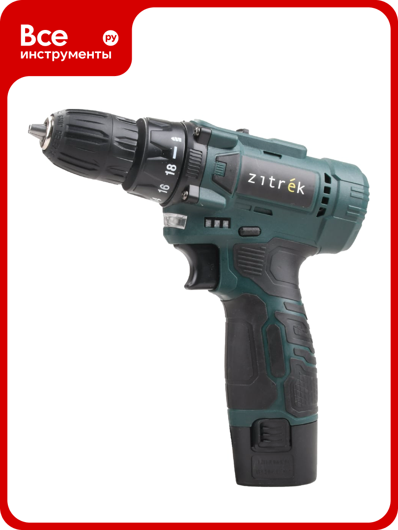 Дрель шуруповерт аккумуляторная Zitrek Green 12V Plus  12В  1x1 5Ач 085 1013
