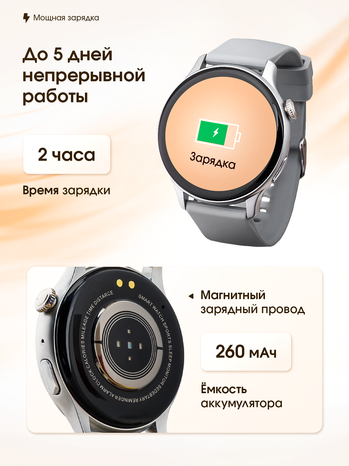 Смарт часы умные женские, круглые, наручные с функцией звонка для iOS и Android, водонепроницаемые — фото 1