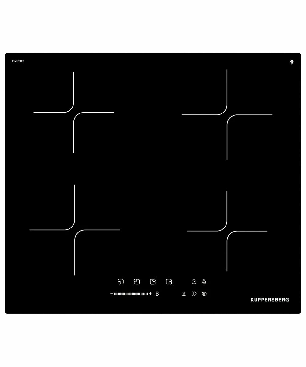 Варочная панель Kuppersberg ICI 607, индукционная, независимая, 4 конфорки, черная