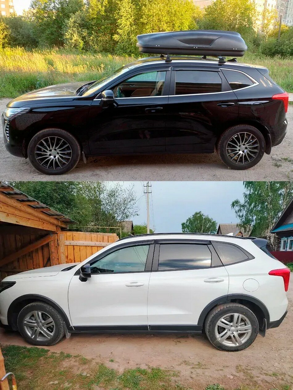 Дефлекторы боковых окон Haval Jolion (Хавал Джолион) 2021, 2022, 2023, 2024, 2025, ветровики на двери автомобиля, ТТ — фото 1