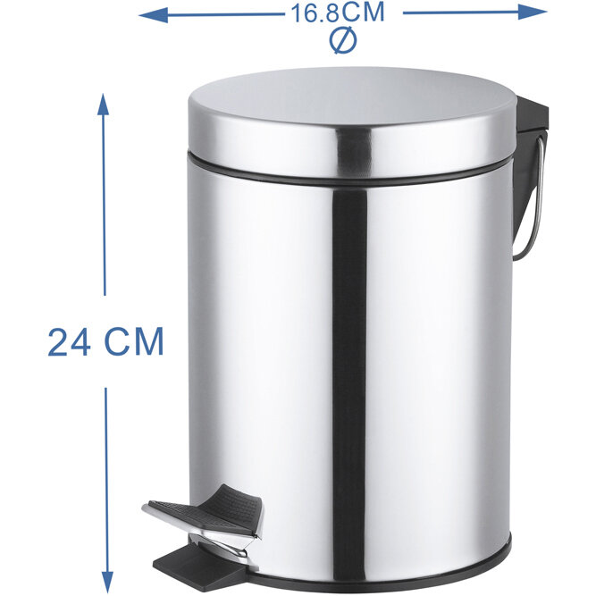 Контейнер для мусора для ванной KONSENSA Терни 3 л сталь цвет хром