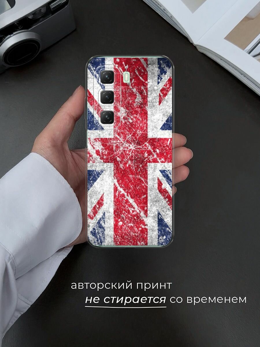 Чехол на Infinix Hot 50 4G / Инфиникс Хот 50 4G с принтом "Флаг британский" — фото 1