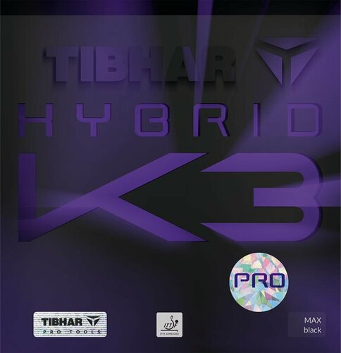 Изображение товара Накладка для ракетки настольного тенниса TIBHAR HYBRID K3 PRO, Черный, толщина губки max