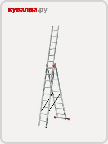 Изображение товара Лестница-стремянка трехсекционная KRAUSE MONTO TRIBILO 3х10 с доп. функцией (129765)