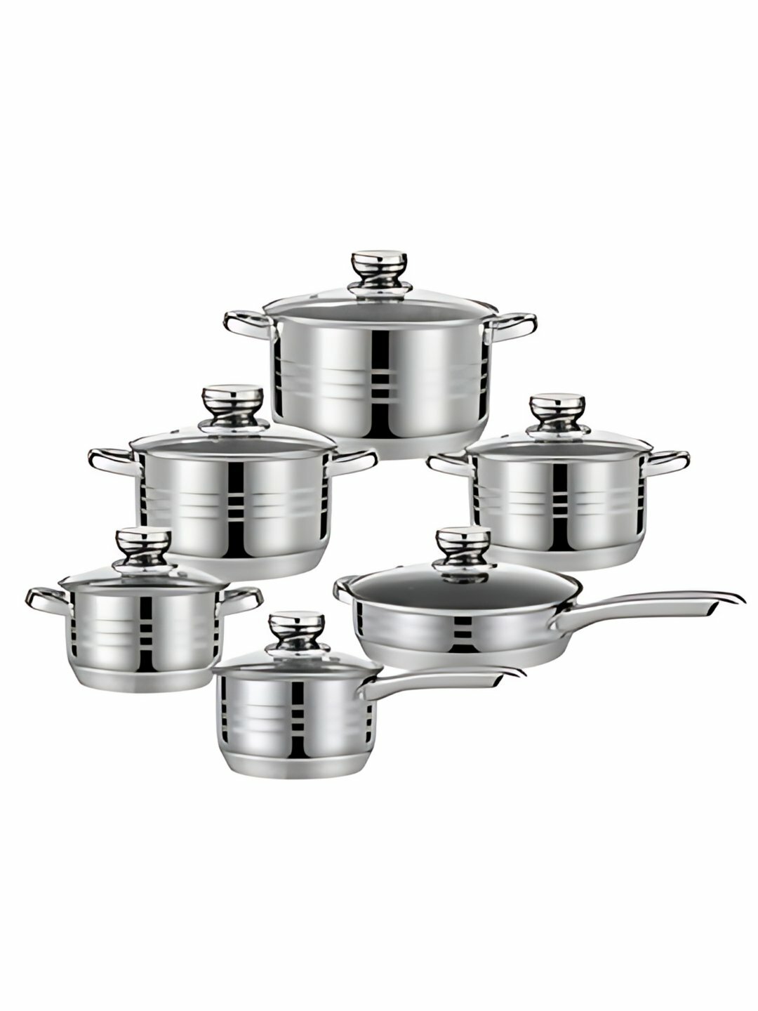 Hause Roland набор кухонной посуды из нержавеющей стали – 12 предметов - Серый