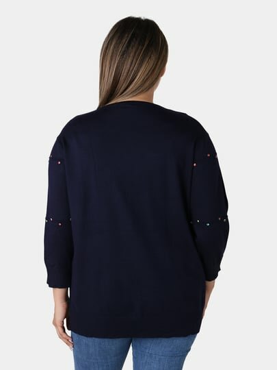 Свитер , размер OneSize, темно-синий — фото 1