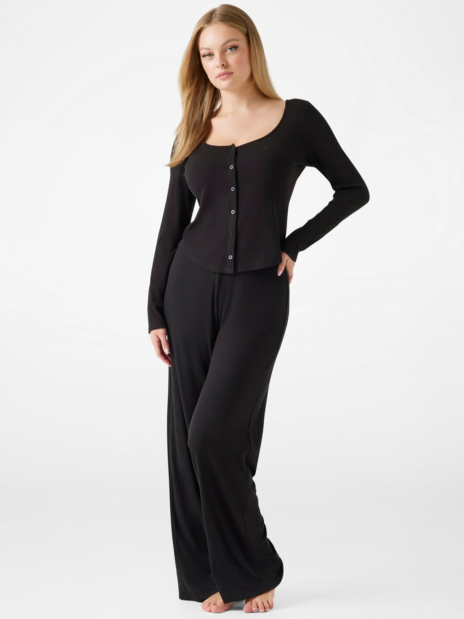 Брюки GUESS Lia Lounge Pants, размер XL, черный — фото 1