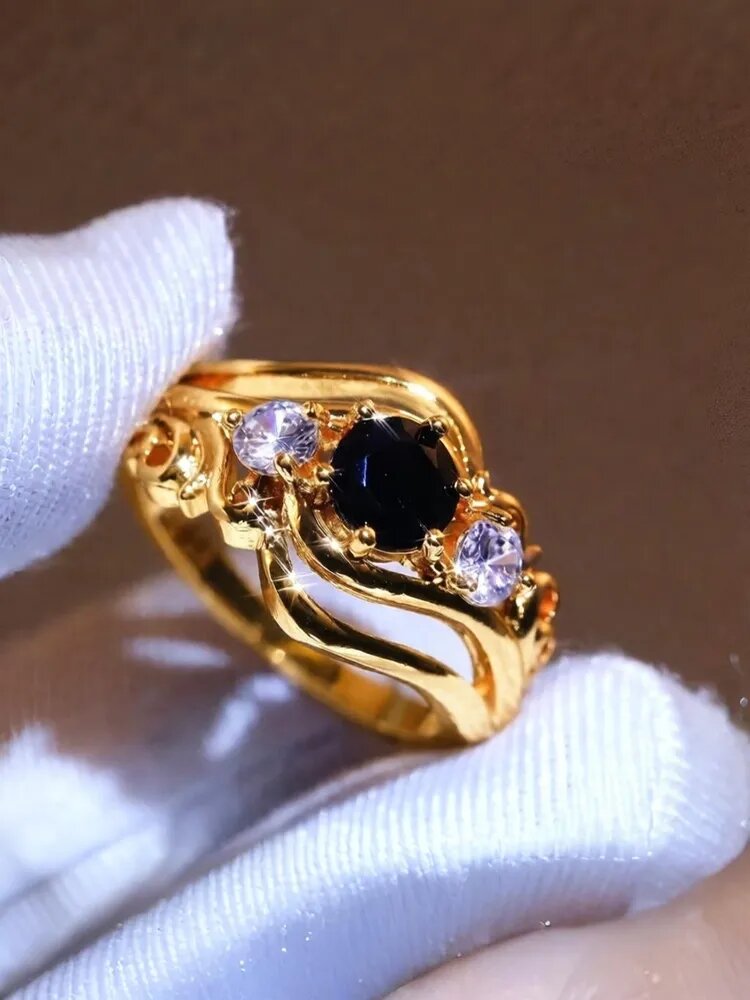 Кольцо, размер 18, золотой — фото 1