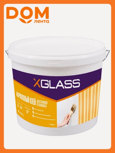 Изображение товара Клей акриловый для стеклообоев и стеклохолста X-Glass 5 кг (ведро)