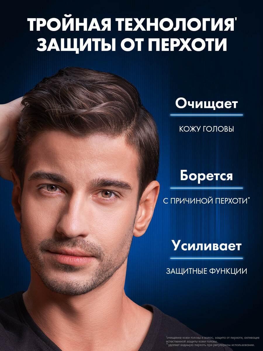 Шампунь для волос мужской от перхоти Клиар Men с ароматом темного шоколада, с аминокислотами и витамином В3, 650 мл — фото 1