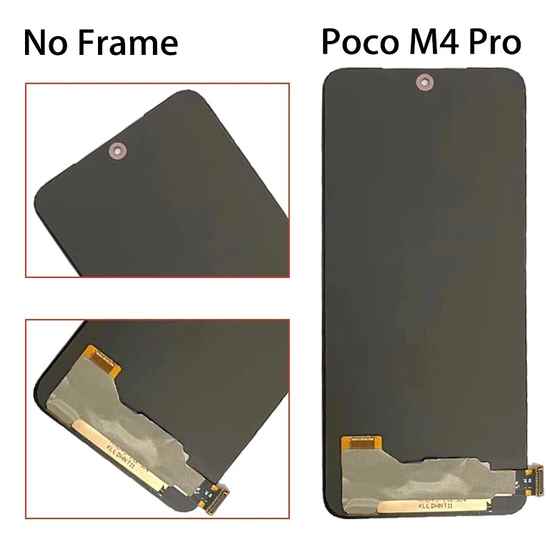 M4 Pro ЖК-дисплей для Xiaomi Poco M4 Pro 4G/5G LCD MZB0B5VIN, 2201117PI, 2201117PG,21091116AG, MZB0BGVIN Сенсорная панель дигитайзер в сборе, M4 Pro No Frame