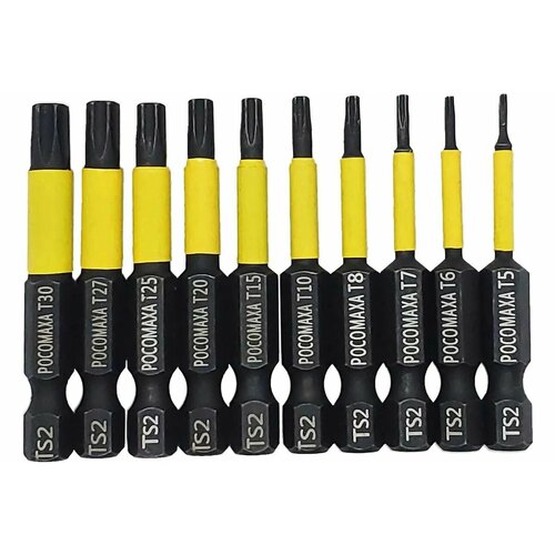 Росомаха Набор магнитных ударных бит TORX длинной 50 мм T5T6T7T8T10T15T20T25T27T30 300002 1320₽