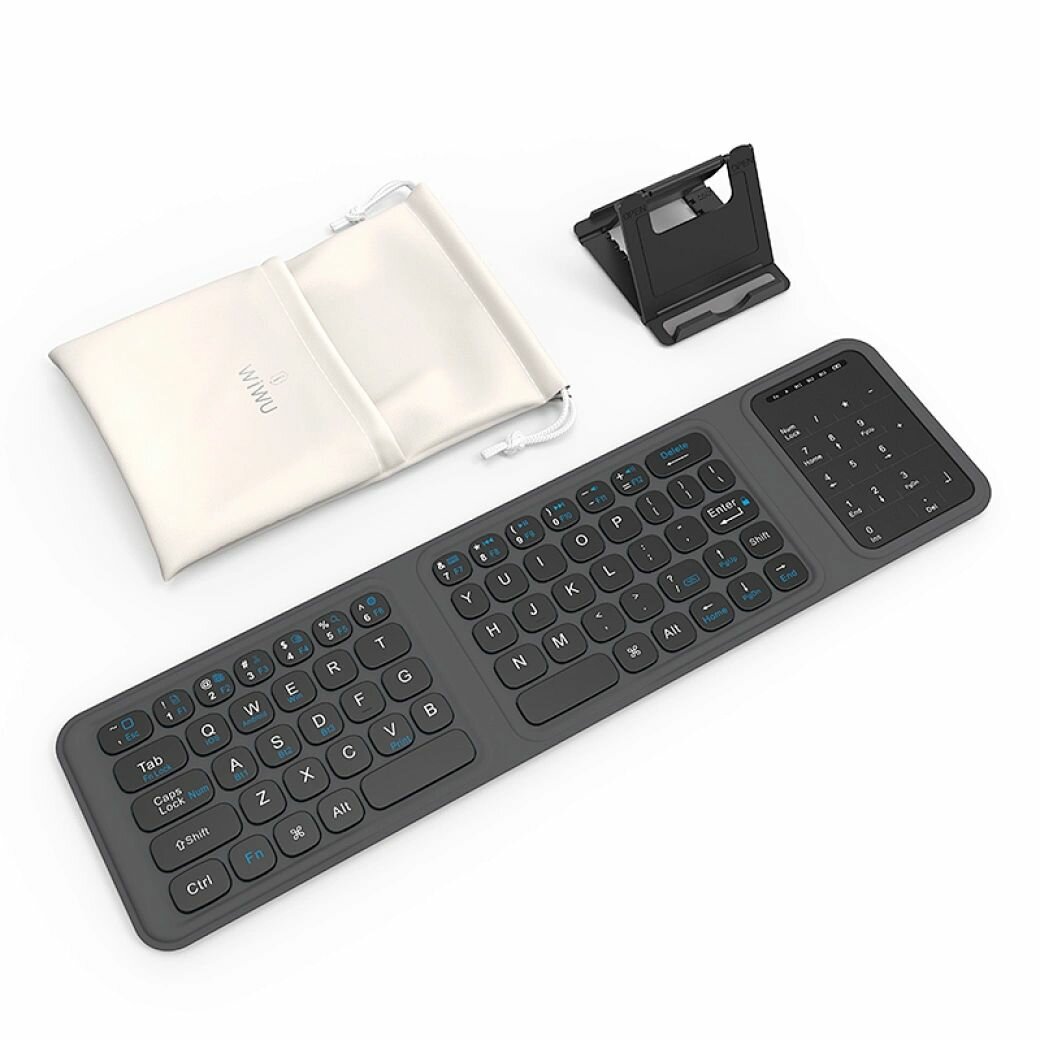 Беспроводная клавиатура с тачпадом Foldable Wireless keyboard FMK-05, черная