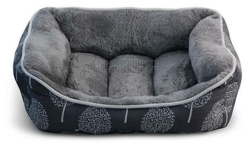 Лежак для собак Triol Сказочный лес S, размер 48х41х16см, серый