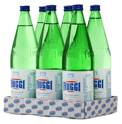Вода минеральная Fiuggi / Фьюджи газированная стекло 1 л (6 штук)