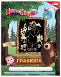 Гравюра LORI Маша и медведь (Грш-001) золотистая основа