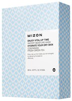 Mizon Enjoy Vital-Up Time Watery Moisture Mask тканевая маска с экстрактом зелёного чая 23 мл 10 шт.