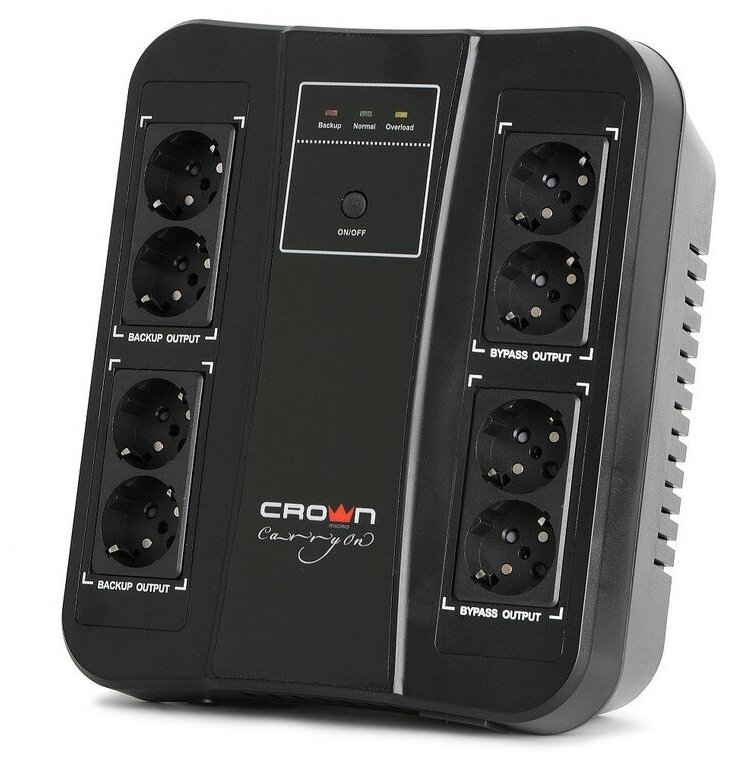 Интерактивный ИБП CROWN MICRO CMUS-275 EURO SMART черный 480 Вт