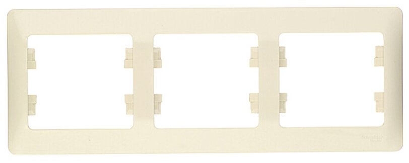 Рамка Schneider Electric Glossa (GSL000203) наклад. 3x гориз. мон. пластик бежевый