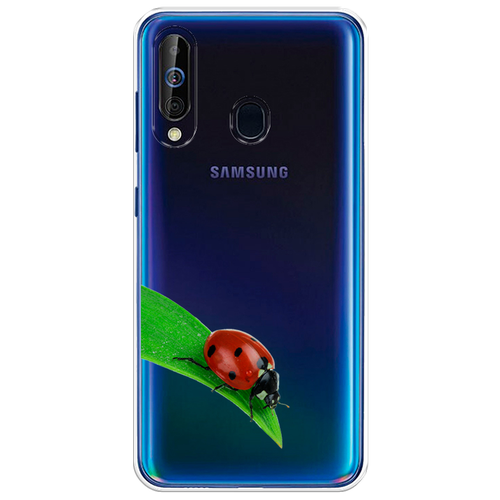 Силиконовый чехол на Samsung Galaxy A60 / Самсунг Галакси А60 На счастье, прозрачный силиконовый чехол на samsung galaxy a60 самсунг галакси а60 каблучки прозрачный