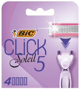 Фото Сменные кассеты для бритья 5 лезвия BIC Click 5 Soleil сменные лезвия для женской бритвы набор из 4 шт